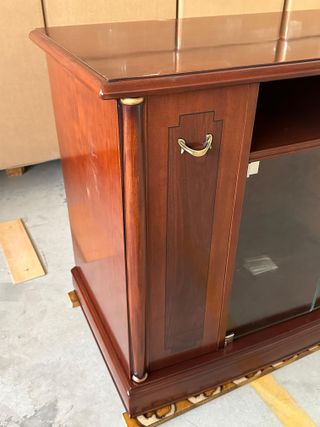 Mesa TV madera oscura