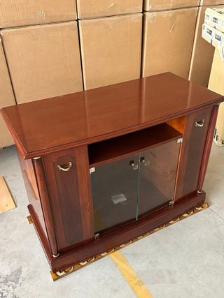 Mesa TV madera oscura