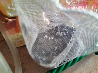 Accesorios para acuario: red y decoración