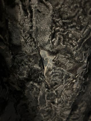 Abrigo de astracán auténtico negro