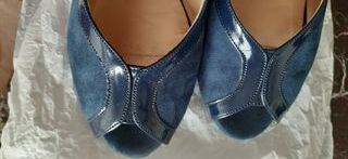 Scarpe donna con zeppa blu n.39