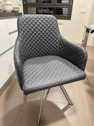 Mesa cristal y 2 sillones cocina