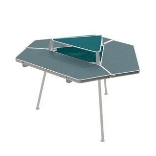 Mesa plegable hexagonal 6 personas con almacenamiento