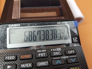 Calculadora Impresora Casio HR-8RCE Negra