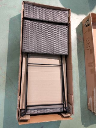 vidaXL Sillas cafetería Plegables 2 uds Acero y ratán sintético Gris