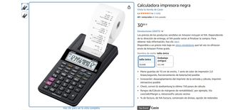 Calculadora Impresora Casio HR-BRCE Negra