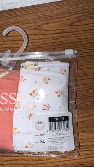 Pack 3 Bragas Algodón y 3 pack tangas Talla XL