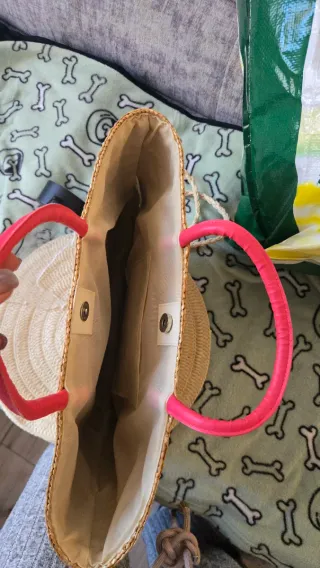 Capazo de playa con estrella de lentejuelas