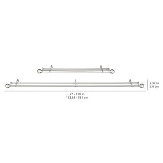 Barra Cortina Doble Amazon Basics Níquel 183-366cm