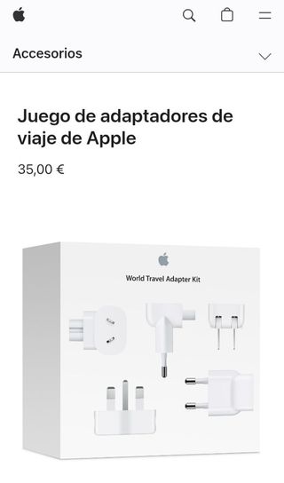 Juego de adaptadores de viaje de Apple