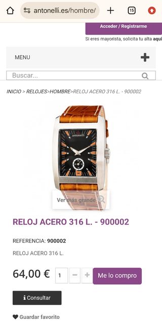 Reloj Antonelli Hombre Correa Cuero Marrón