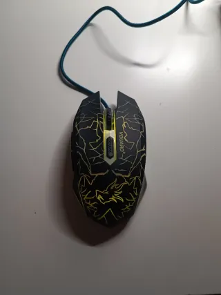 Ratón Gamer Negro con Luces Verdes