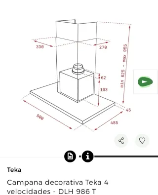 Campana Extractora Teka Incluye garantía
