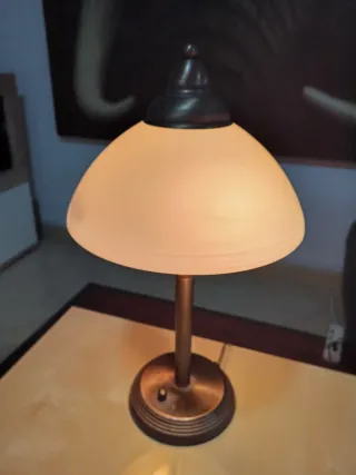 Lámpara Banquero Art-Decó Metal y Cristal