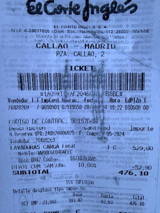 Lavadora Samsung en garantía