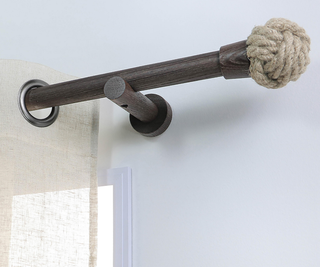 Barra Cortina Madera y Yute Nudo.