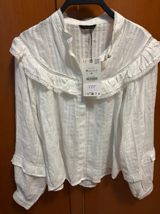 Blusa Zara Volantes Talla M