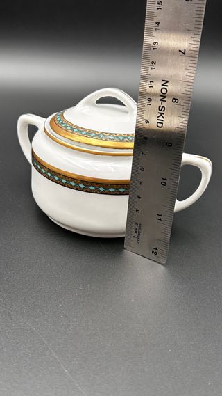 Servizio Tè KPM Berlin Oro e Turchese