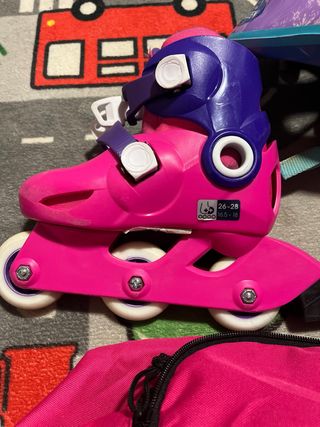 Patines Infantiles Niña Rosa Talla 26-28