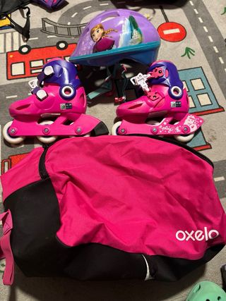 Patines Infantiles Niña Rosa Talla 26-28