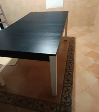 Mesa de comedor negra madera Extensible 145 a 235