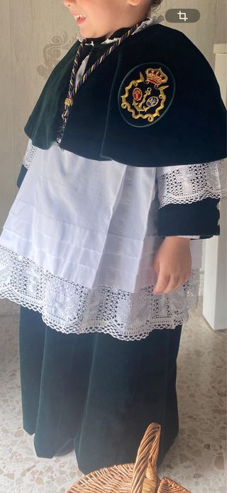 Túnica de monaguillo verde y blanca