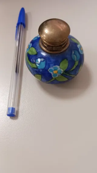 Tintero vintage esmalte Cloisonné