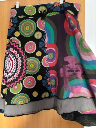 Falda Desigual Multicolor Talla Única