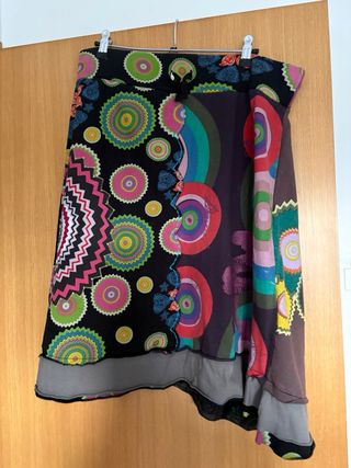 Falda Desigual Multicolor Talla Única