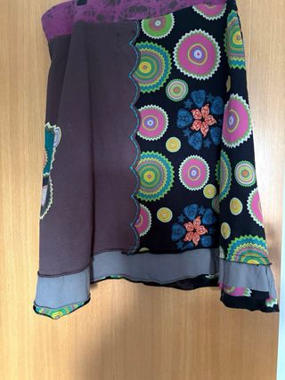 Falda Desigual Multicolor Talla Única