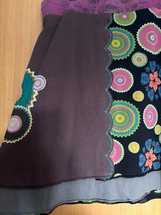 Falda Desigual Multicolor Talla Única