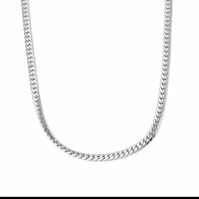 Cadena de plata estilo serpiente 60cm