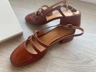 Zapato destalonado piel marrón Sezane
