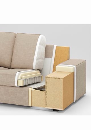 Sofá 2 plazas beige tela