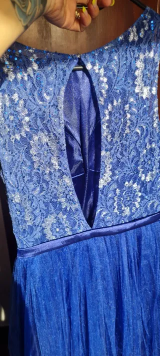 Vestido Azul Plateado Fiesta Boda Comunión