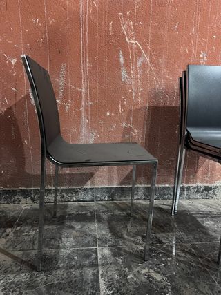 Silla Hostelería Negra y Plateada