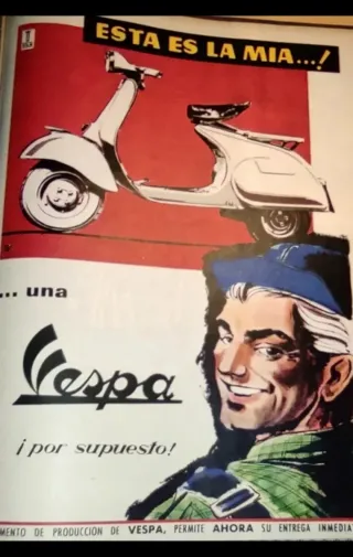 ANUNCIO ORIGINAL GRAN TAMAÑO MOTO VESPA AÑO 1959