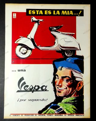 ANUNCIO ORIGINAL GRAN TAMAÑO MOTO VESPA AÑO 1959