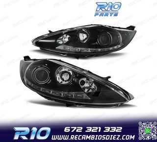 FAROS FORD FIESTA 08-12 LUZ DIURNA FONDO NEGRO