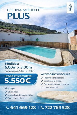 Piscina de poliéster modelo PLUS 6.00m x 3.00m