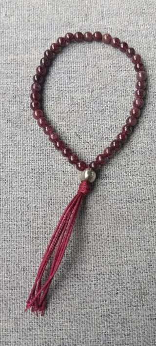 Pulsera Granate Natural con Colgante Plata