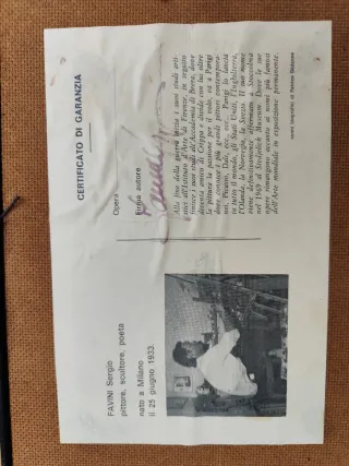 Quadro Sergio Favini con Certificazione
