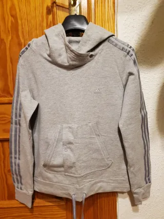 Sudadera Adidas Gris con Capucha talla M