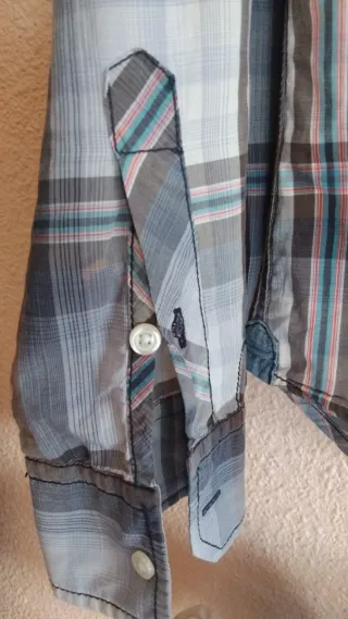 Camisa Tommy Hilfiger cuadros azul y gris