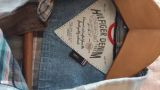 Camisa Tommy Hilfiger cuadros azul y gris