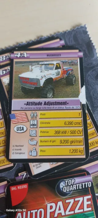 Carte vintage Auto Pazze Top Quartetto