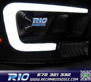FAROS PARA DODGE RAM 06-08 LUZ DIURNA LED NEGRO