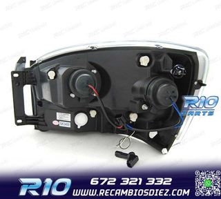 FAROS PARA DODGE RAM 06-08 LUZ DIURNA LED NEGRO