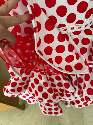 Vestido Flamenca Lunares Rojo Talla 42