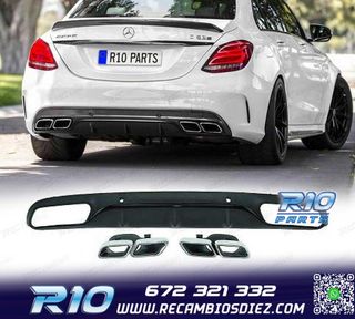 DIFUSOR MERCEDES C W205 14-18 LOOK AMG C63 + COLAS ESCAPE